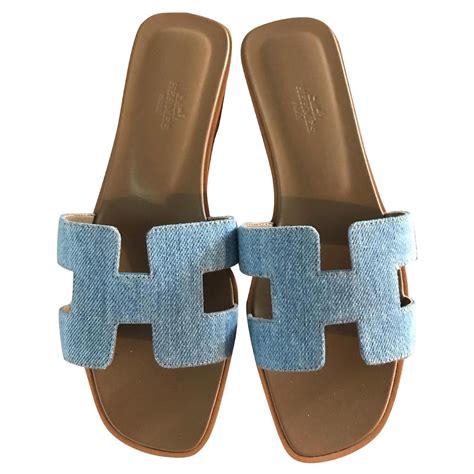 hermes oran denim sandal